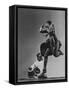 Asian Indian Dancer Bupesh Guaj Performing Accompanied by Native Drummer-Gjon Mili-Framed Stretched Canvas