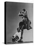 Asian Indian Dancer Bupesh Guaj Performing Accompanied by Native Drummer-Gjon Mili-Stretched Canvas