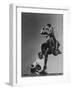 Asian Indian Dancer Bupesh Guaj Performing Accompanied by Native Drummer-Gjon Mili-Framed Photographic Print