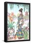 Asian Lady with Fan Lithograph Poster-null-Framed Poster