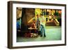 Asian Man Looking over an Artists Shoulder, Chinatown, New York-Sabine Jacobs-Framed Photographic Print