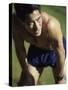 Asian Man Pausing During Workout-null-Stretched Canvas