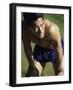 Asian Man Pausing During Workout-null-Framed Photographic Print