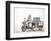 Asian Street Food on Motorbike, Hand Drawn Vector Sketch-Olga Tropinina-Framed Art Print