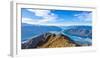 Asian Traveler Celebrating Success at Roy's Peak Lake Wanaka New Zealand-Worawat Dechatiwong-Framed Photographic Print