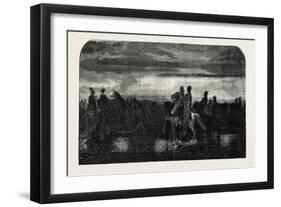 Asian Turkish Cavalry Crossing a Ford, 1855-Alexandre Gabriel Decamps-Framed Giclee Print