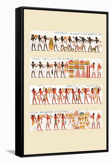 Asiatic and Aethiopian Tributaries from the Tomb of Rekhmara-J. Gardner Wilkinson-Framed Stretched Canvas