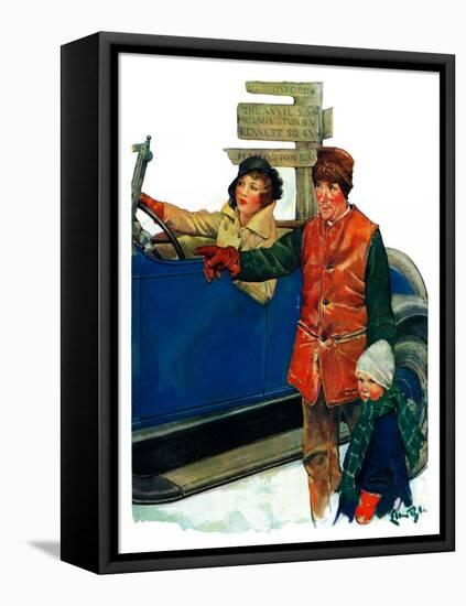 "Asking Directions,"January 9, 1932-Ellen Pyle-Framed Stretched Canvas
