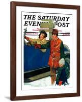 "Asking Directions," Saturday Evening Post Cover, January 9, 1932-Ellen Pyle-Framed Giclee Print