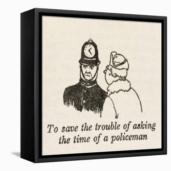 Asking Policeman Time-William Heath Robinson-Framed Stretched Canvas