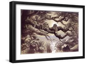 Asleep in the Moonlight, London, England, 1870-Richard Doyle-Framed Giclee Print