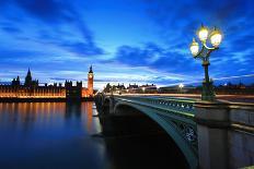 Cityscape of London at Night, United Kingdom, Uk-aslysun-Photographic Print