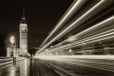 Monochrome Big Ben London-aslysun-Photographic Print