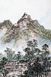 Chinese Painting Of High Mountain-aslysun-Art Print