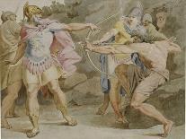 Philoctetes Aiming the Bow of Hercules at Odysseus, 1790-Asmus Jacob Carstens-Framed Giclee Print