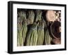 Asparagus and Mushrooms at Stall in Pike Place Market, Seattle, Washington, USA-Connie Ricca-Framed Photographic Print