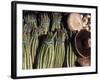 Asparagus and Mushrooms at Stall in Pike Place Market, Seattle, Washington, USA-Connie Ricca-Framed Photographic Print