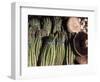 Asparagus and Mushrooms at Stall in Pike Place Market, Seattle, Washington, USA-Connie Ricca-Framed Photographic Print