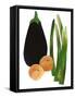 asparagus, apricots,aubergine-Sarah Thompson-Engels-Framed Stretched Canvas