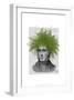 Asparagus Fern Head Plant Head-Fab Funky-Framed Art Print