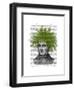 Asparagus Fern Head Plant Head-Fab Funky-Framed Art Print