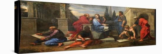Aspasia Surrounded by Greek Philosophers-Michel Corneille the Younger-Stretched Canvas