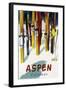 Aspen, CO - Colorful Skis-Lantern Press-Framed Art Print