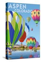 Aspen, Colorado - Hot Air Balloons-Lantern Press-Stretched Canvas