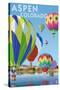 Aspen, Colorado - Hot Air Balloons-Lantern Press-Stretched Canvas