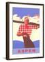 Aspen, Colorado, Modern Motif Label-null-Framed Art Print