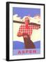 Aspen, Colorado, Modern Motif Label-null-Framed Art Print