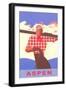 Aspen, Colorado, Modern Motif Label-null-Framed Art Print