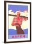 Aspen, Colorado, Modern Motif Label-null-Framed Art Print