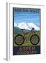 Aspen, Colorado - Ride the Trails, Mountain Bike-Lantern Press-Framed Art Print