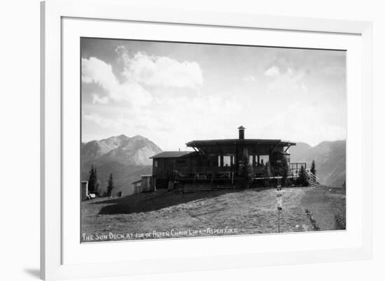 Aspen, Colorado - Sun Deck atop the Chair Lift-Lantern Press-Framed Art Print