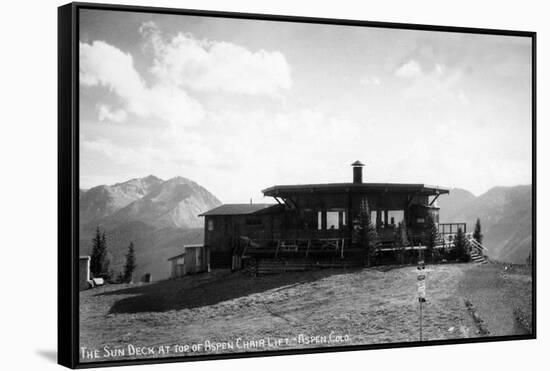 Aspen, Colorado - Sun Deck atop the Chair Lift-Lantern Press-Framed Stretched Canvas