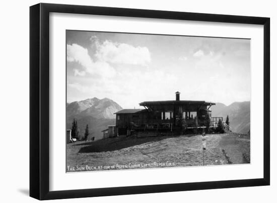 Aspen, Colorado - Sun Deck atop the Chair Lift-Lantern Press-Framed Art Print