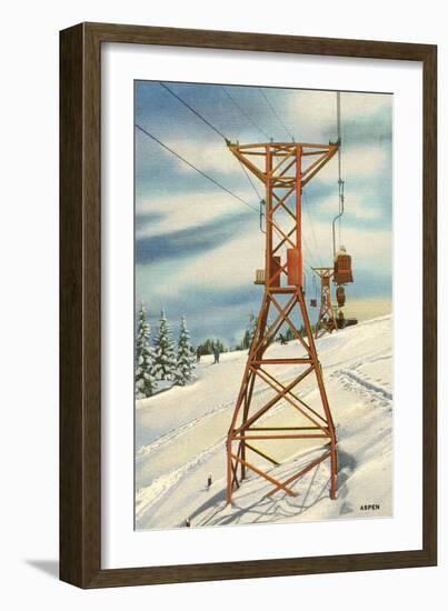 Aspen Ski Lift-null-Framed Art Print