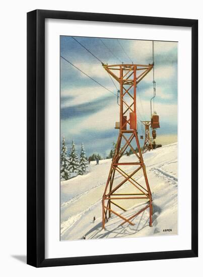 Aspen Ski Lift-null-Framed Art Print