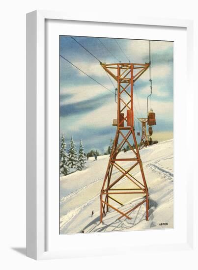 Aspen Ski Lift-null-Framed Art Print