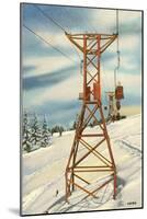 Aspen Ski Lift-null-Mounted Art Print