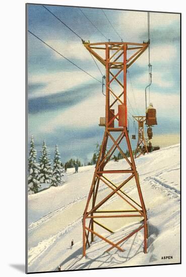 Aspen Ski Lift-null-Mounted Art Print