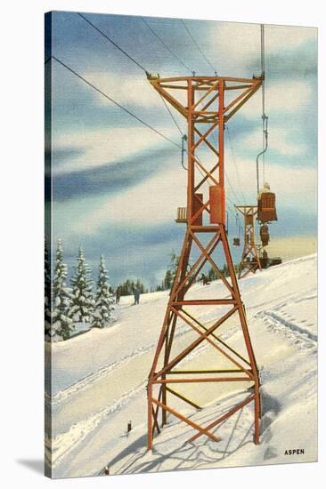 Aspen Ski Lift-null-Stretched Canvas
