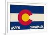 Aspen - Snowmass, Colorado State Flag-Lantern Press-Framed Premium Giclee Print