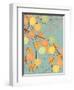 Aspen Tree Branch with Autumn Leaves-Milovelen-Framed Art Print