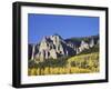 Aspens in Fall Colors with Mountains and Evergreens, Colorado, USA-James Hager-Framed Photographic Print