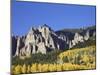 Aspens in Fall Colors with Mountains and Evergreens, Colorado, USA-James Hager-Mounted Photographic Print