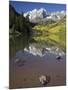 Aspens reflecting in lake under Maroon Bells, Colorado-Joseph Sohm-Mounted Photographic Print