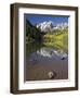 Aspens reflecting in lake under Maroon Bells, Colorado-Joseph Sohm-Framed Photographic Print