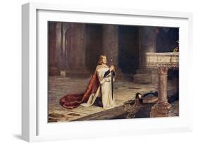 Aspirant Knight Keeping Vigil of Arms for Entry into Knighthood, Illustration from 'Romance and…-John Pettie-Framed Giclee Print